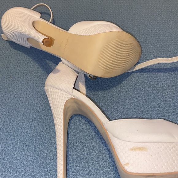 White platform heels